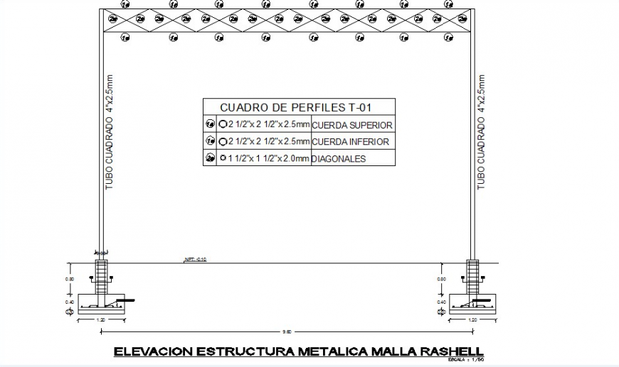 Elevation structural metal autocad file