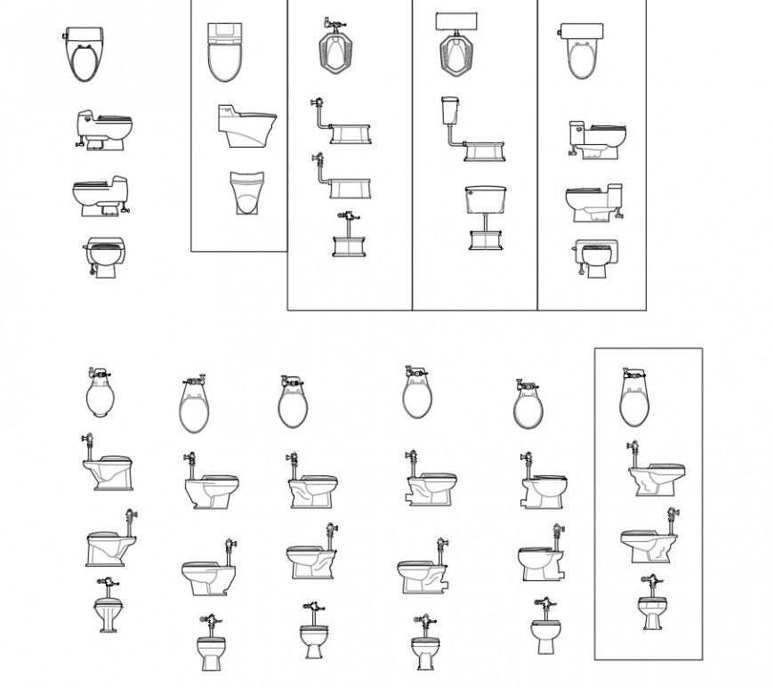 Elevation water closed plan autocad file