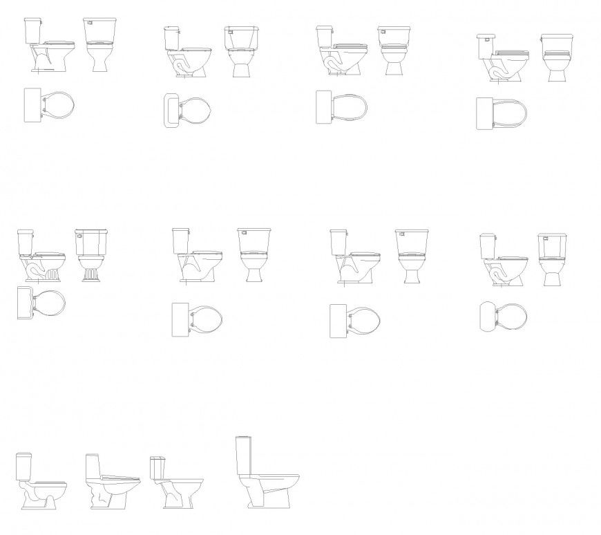 Elevation water closed plan layout file