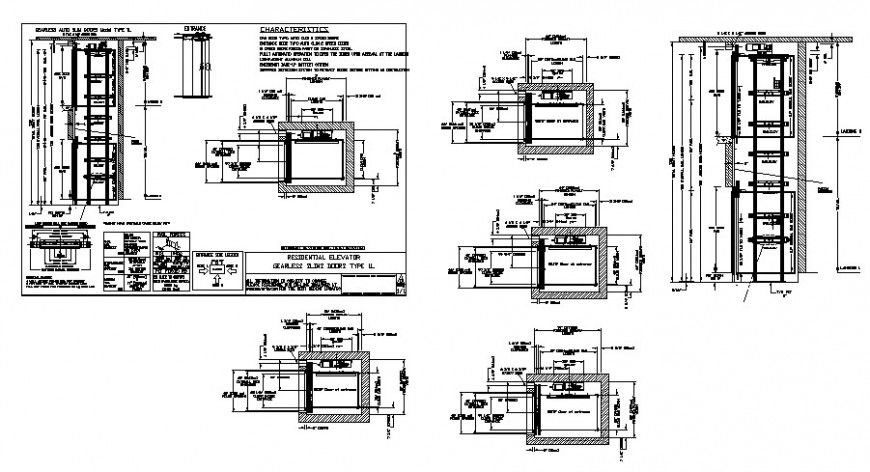 Elevator detail working drawing in dwg AutoCAD file.