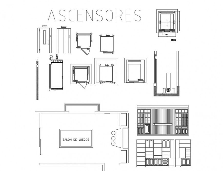 Elevator plan and elevation autocad file