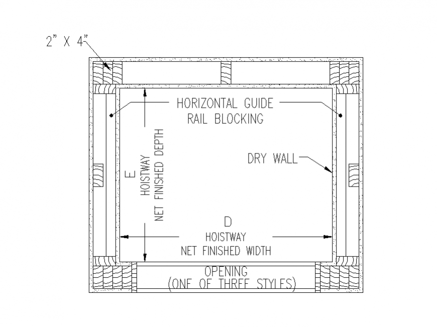 Elevator structure detail elevation layout autocad file
