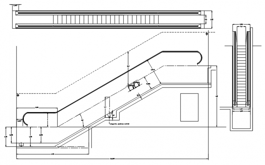Elevators section, plan and installation drawing details dwg file