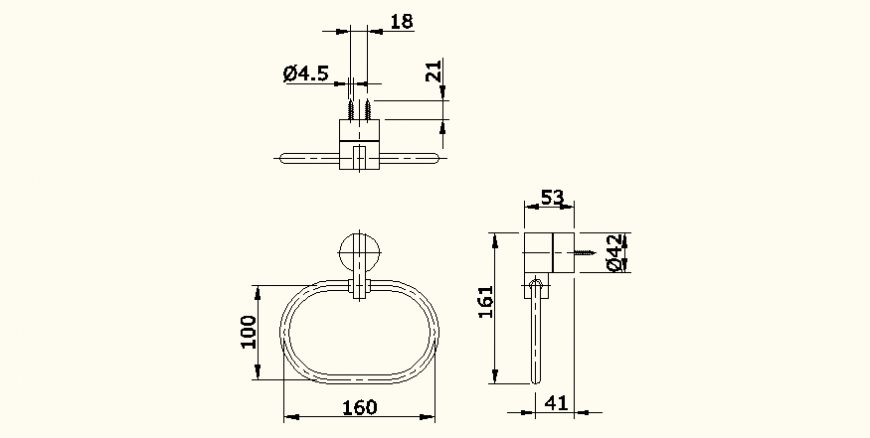 Elispse shape sink detail elevation layout file