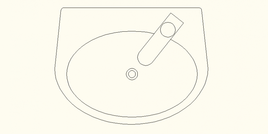 Ellipse detail wash basin detail elevation and plan dwg file