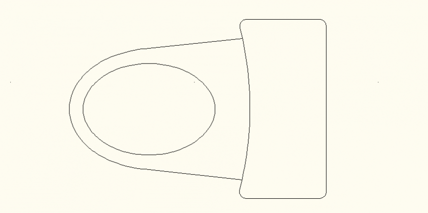 Ellipse shape English toilet detail elevation autocad file