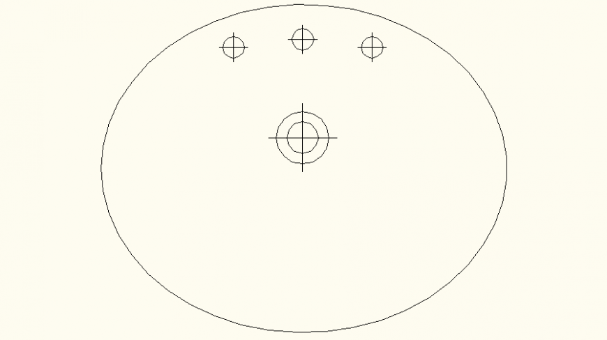 Ellipse shaped sink detail elevation and plan dwg file