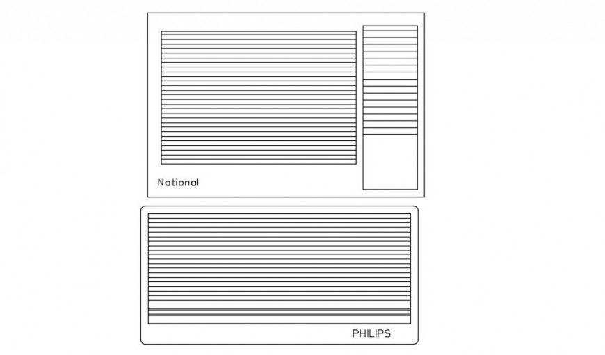 Embedded air condition elevation block drawing details dwg file