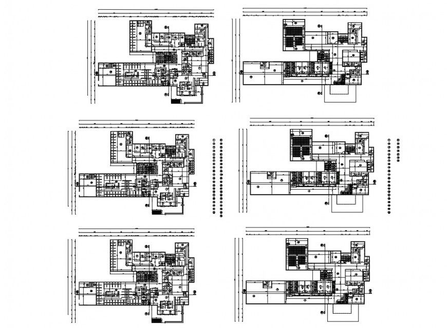 Emergency hospital multi-level floor plan cad drawing details dwg file