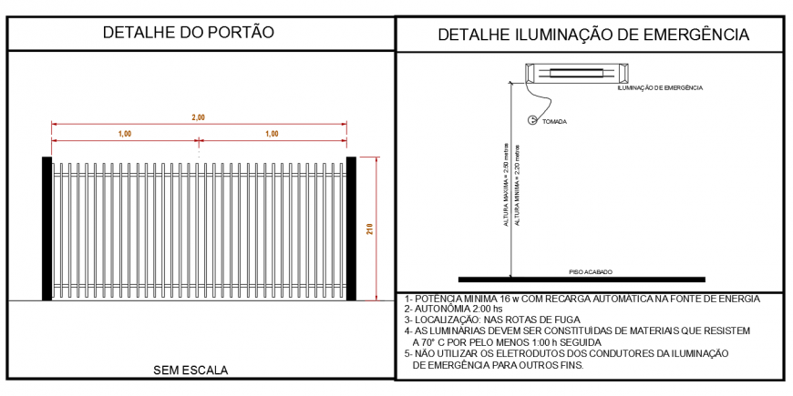 Emergency lighting detail in DWG file in autocad design