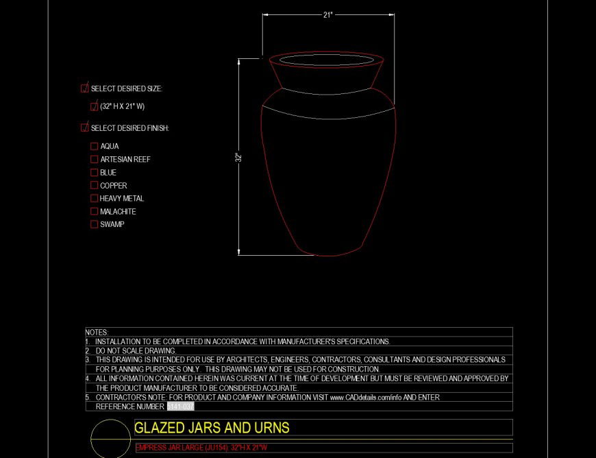 Empress jar large detail drawing in dwg file.