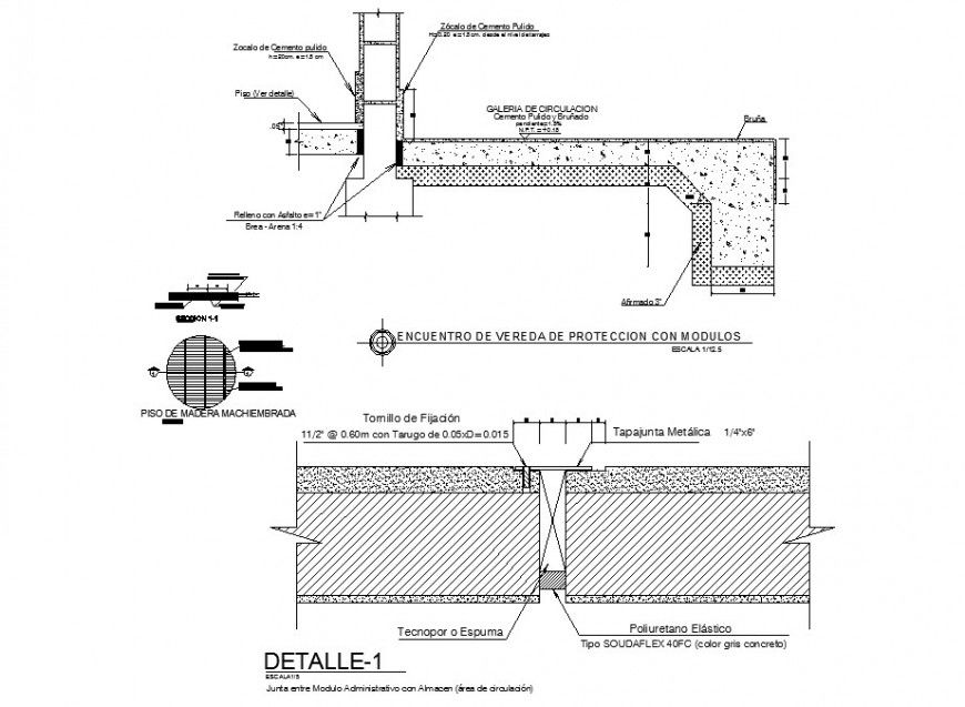 Encounter protective wall construction details for warehouse dwg file