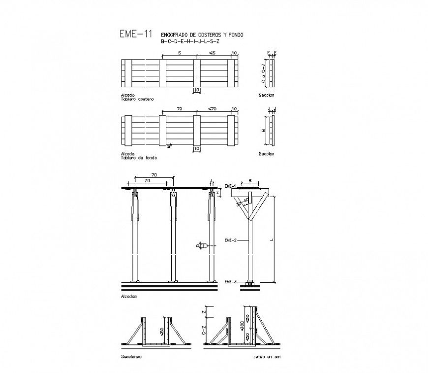 Enforced embedding structure detail 2d view CAD structure layout autocad file