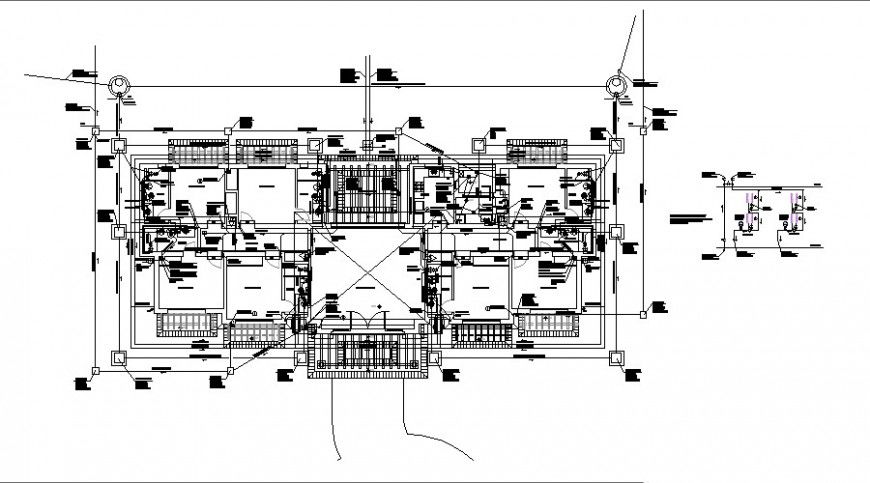 Engineer office first floor distribution plan cad drawing details dwg file