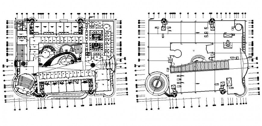 Engineering college building distribution plan cad drawing details dwg file
