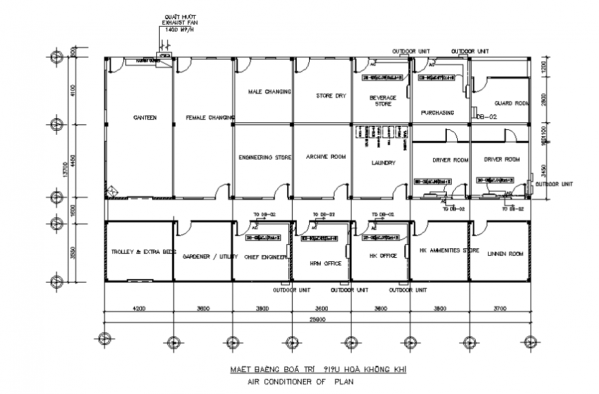 Engineering office building architecture layout plan cad drawing details dwg file