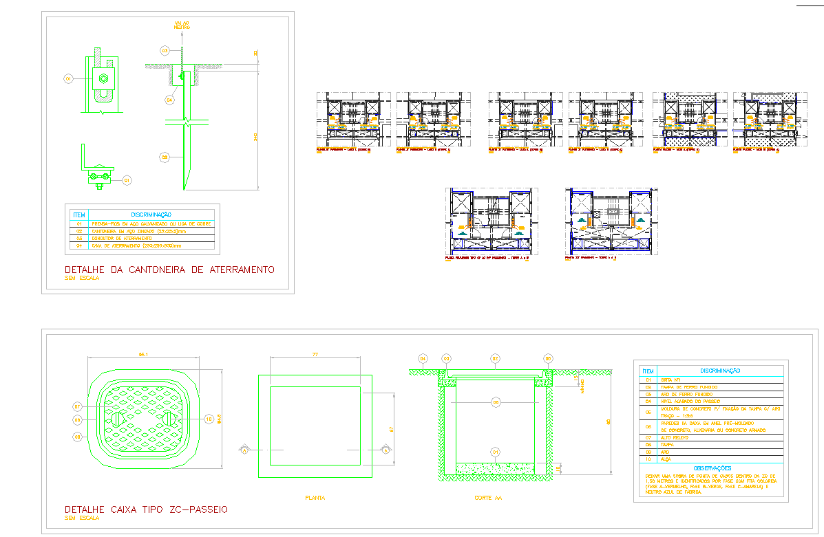 Utility Box Grounding System Layout Drawing in CAD File