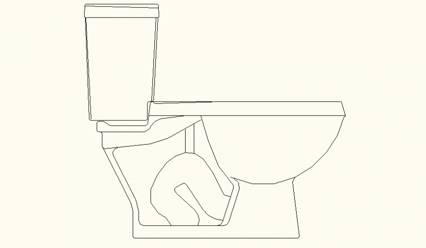English detail modern toilet elevation and plan dwg file