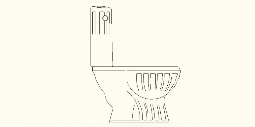 English modern sitting toilet detail elevation autocad file