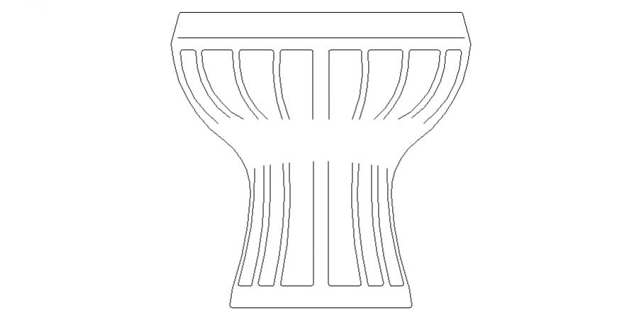 English toilet front elevation detail dwg file