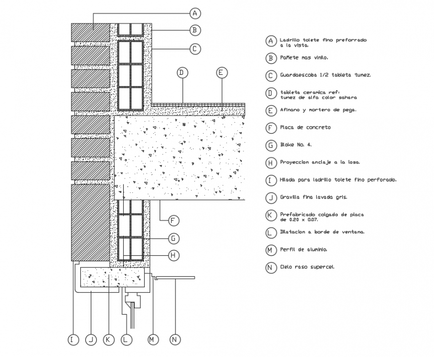 Enter-sol gate and wall construction details of building dwg file