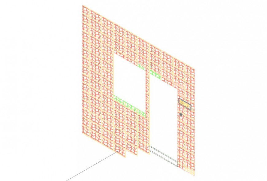 Entrance door detail 2d view layout file in autocad format