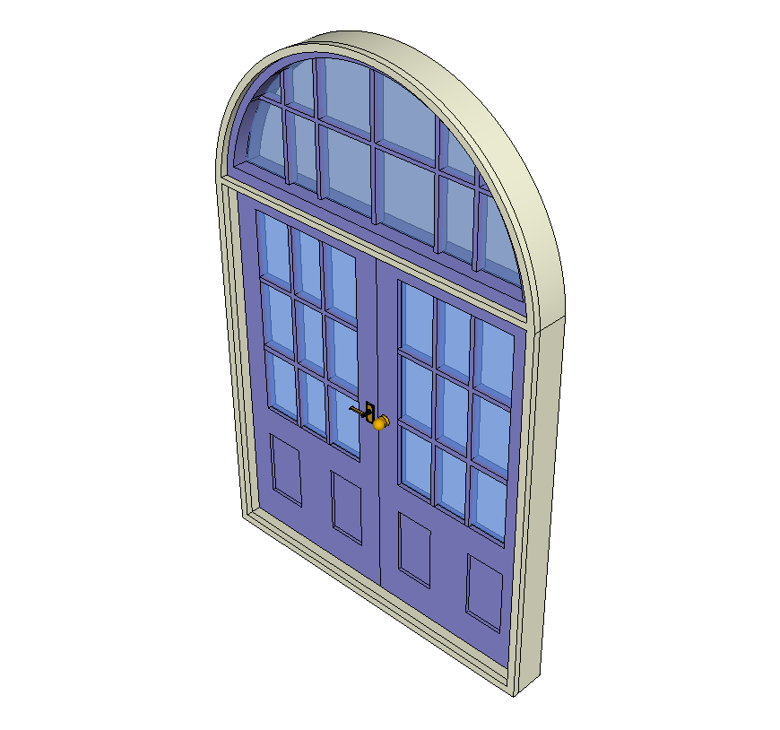 Entrance door detail elevation 3d model Sketch-up file