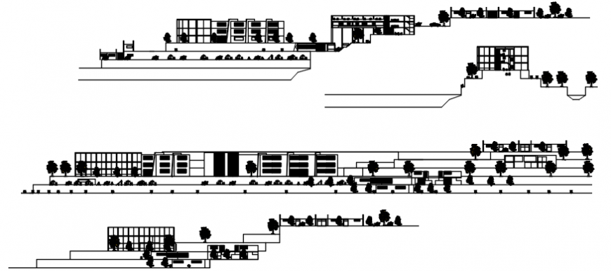 Environment center government building elevations and sections drawing details dwg file