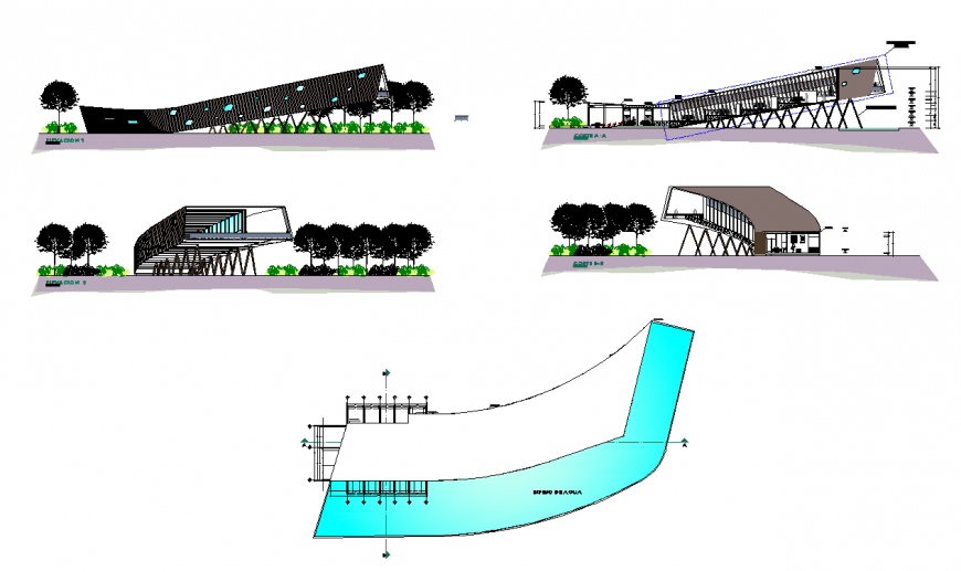 Environmental technical institute layout autocad file
