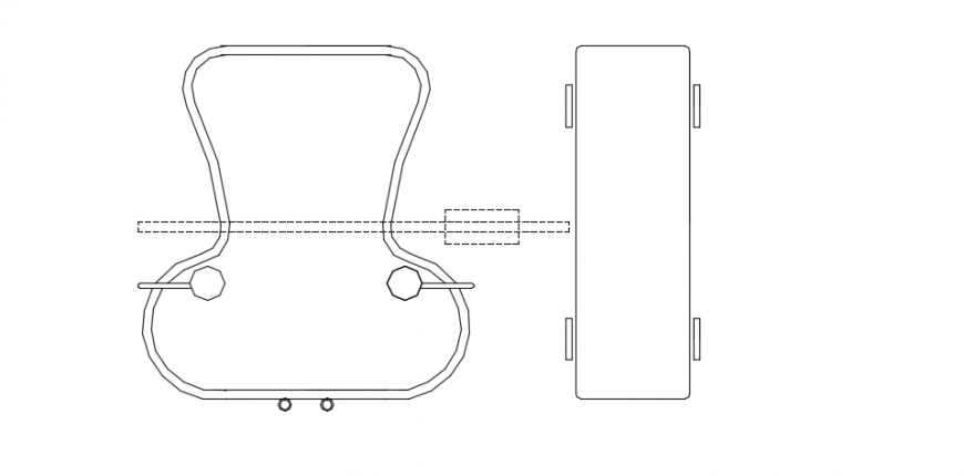 Equipment carrying trolly or table 2d front detail