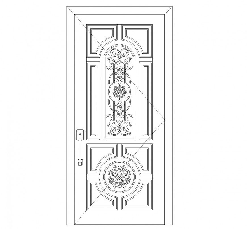 European door cad block dwg file