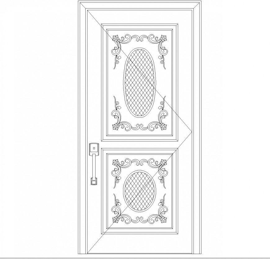 European door cad blocks dwg file