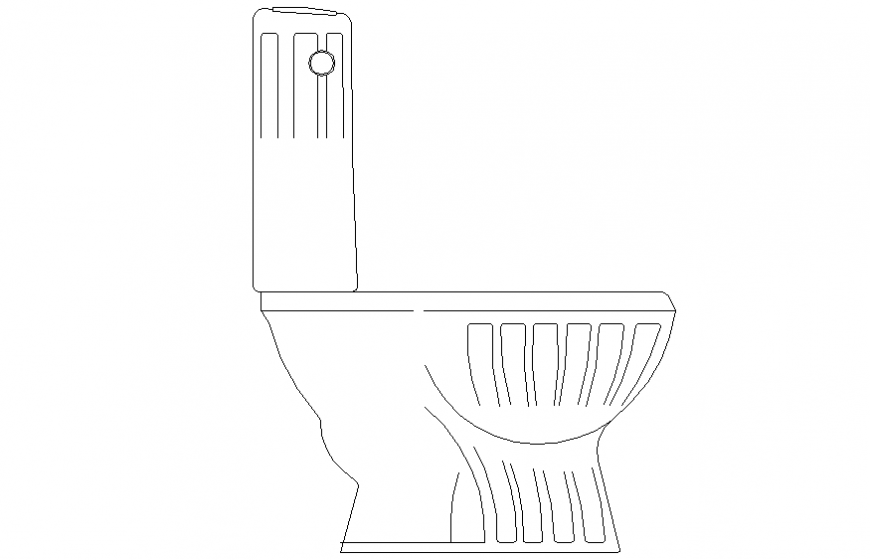 European or Western Water Closet side elevation drawing in dwg file.