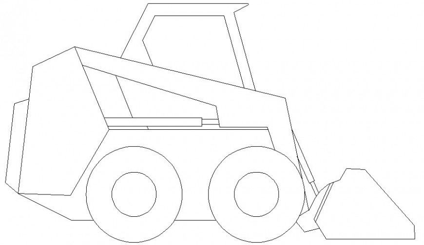 Excavator machine drawing in autocad software
