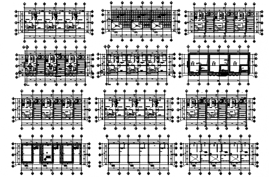 Executive head office building floor plan distribution drawing details dwg file