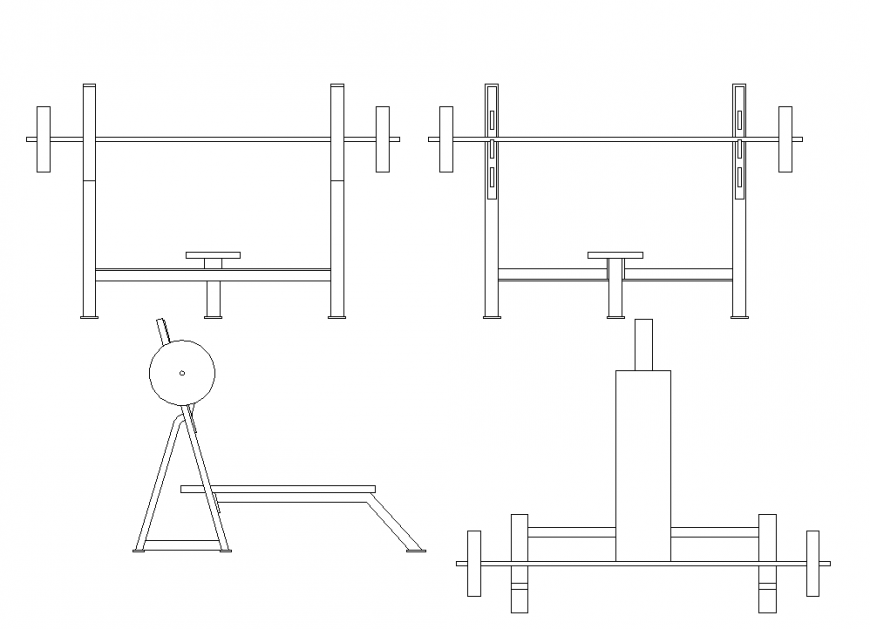 Exercise instrument simple design of Jim center dwg file