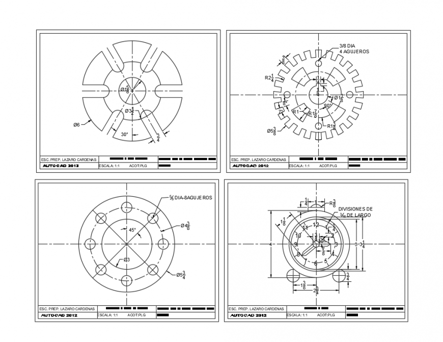 Exercise Slotted Cam structure cad drawing details dwg file