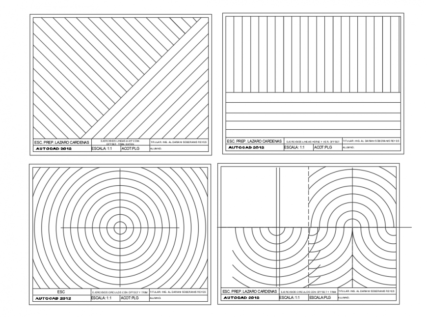 Exercises lines horizontal and vertical offset cad drawing details dwg file