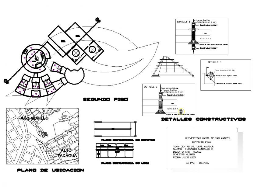 Exhibition halls floor plan with construction detail dwg file