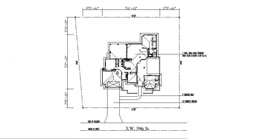 Existing house floor framing plan structure auto-cad drawing details dwg file