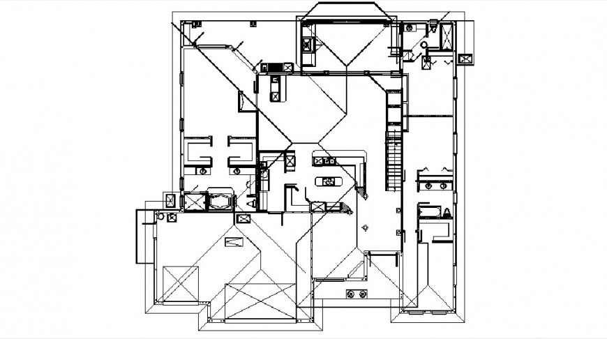 Existing house layout plan and framing structure details dwg file