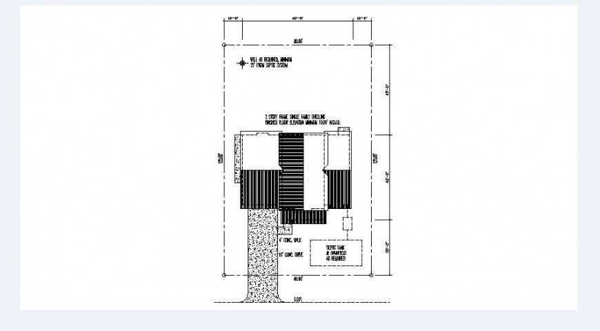 Existing house site plan auto-cad drawing details dwg file