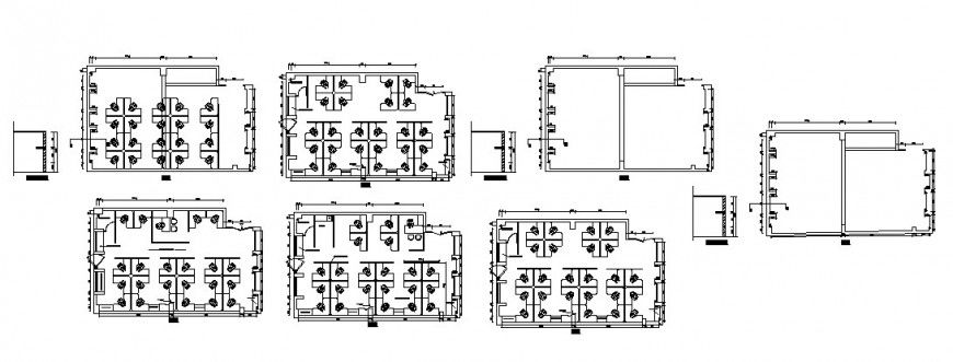 Existing office building floor plan and auto-cad details dwg file