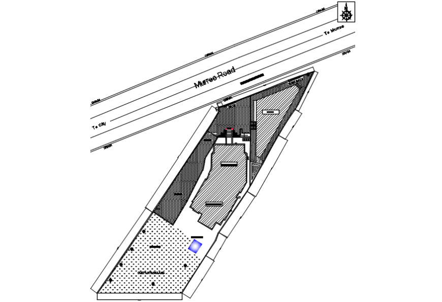 Existing office building site plan drawing details dwg file