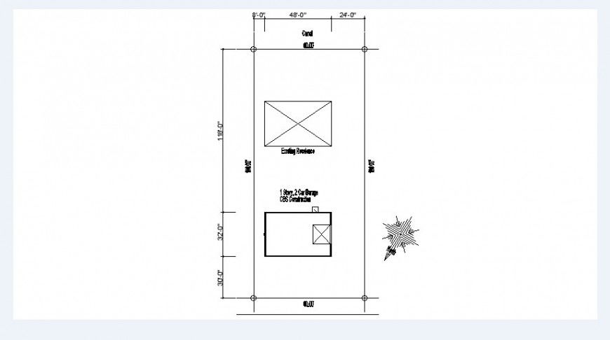 Existing residence site plan cad drawing details dwg file