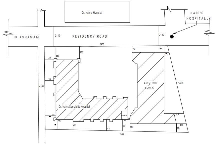 Existing residential block site plan cad drawing details dwg file