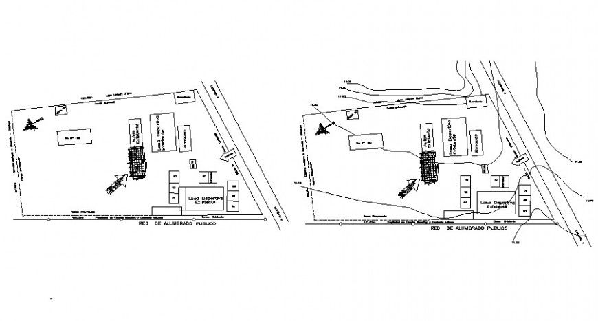 Existing school building site plan and location map details dwg file