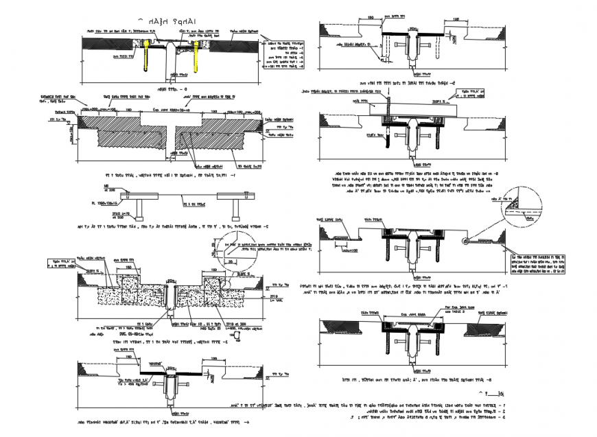Expansion joints details of walls of building cad structure details dwg file