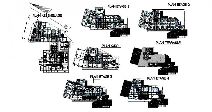 Extension of cancer hospital floor distribution plan cad drawing details dwg file