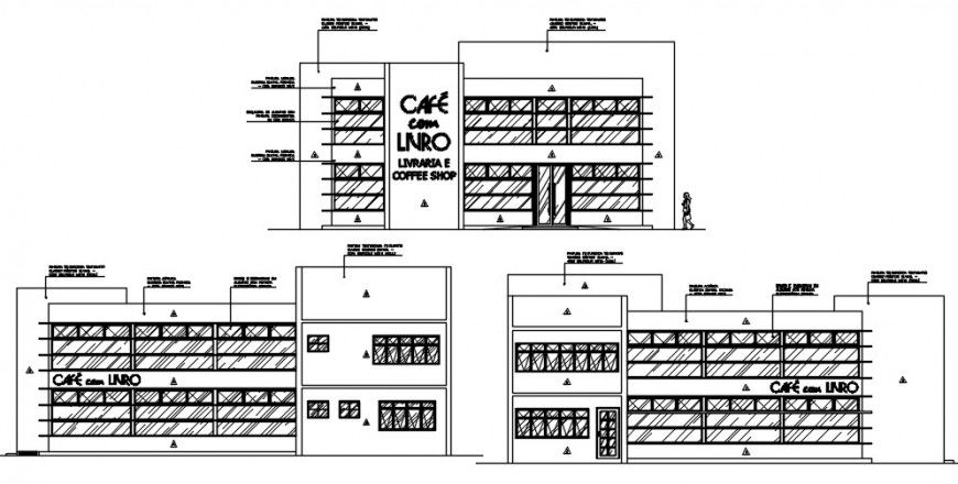 Exterior coffee shop autocad software